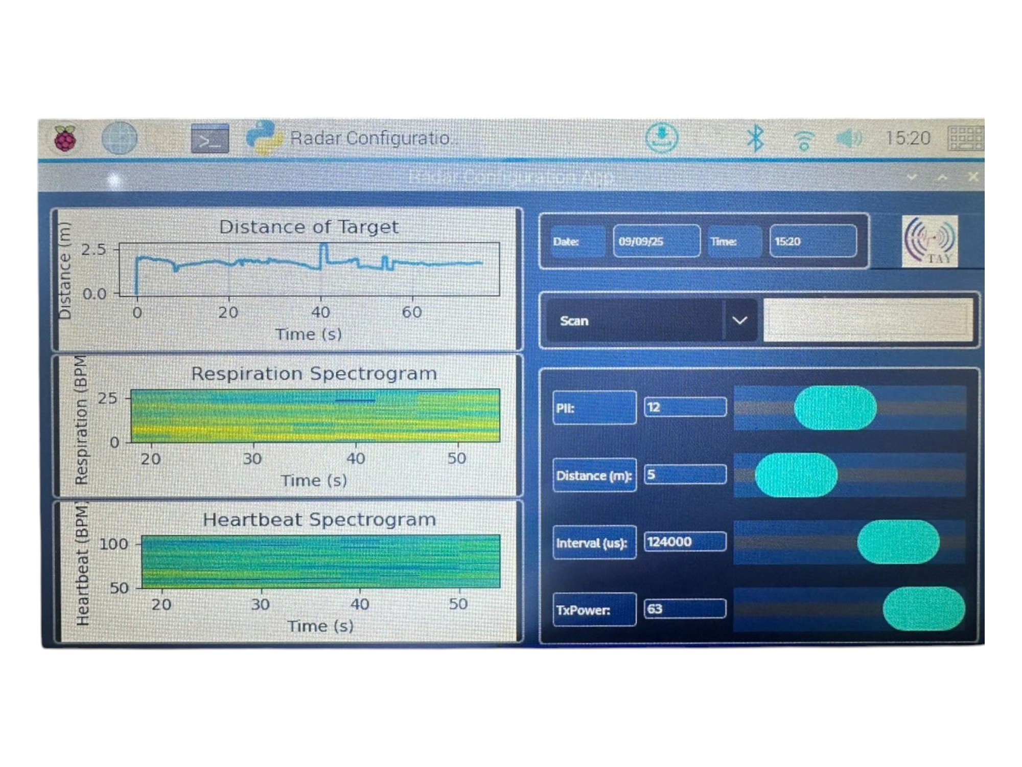 UWB Radar Cihazı - Arayüz Görünümü